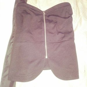 Front Zip-Up Tube Top.